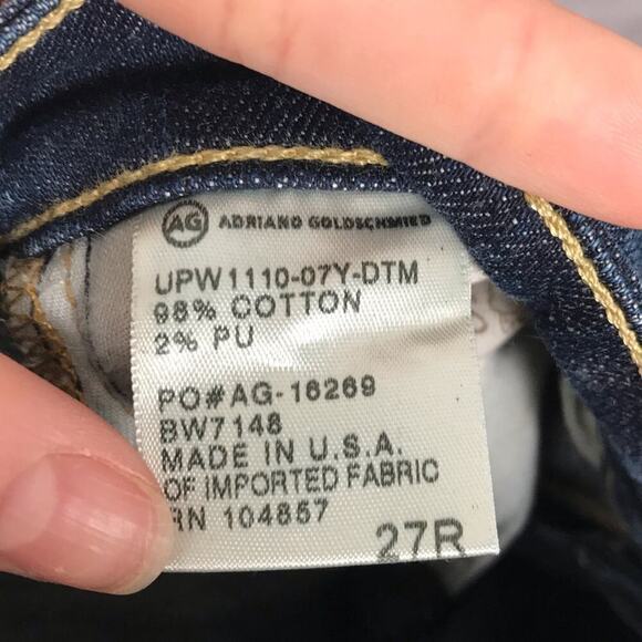 AG Adriano Goldschmied Jean Stlit cigarette paint splatter ripped straight jeans - Picture 7 of 7